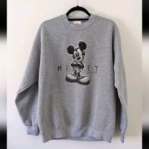 VTG Mickey Mouse Gray Disney Store Crewneck Sweatshirt USA Made Adult Medium